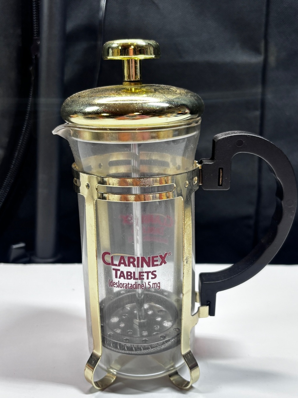 VTG Clarinex Tablets Working French Press / Pharmaceutical Collectible